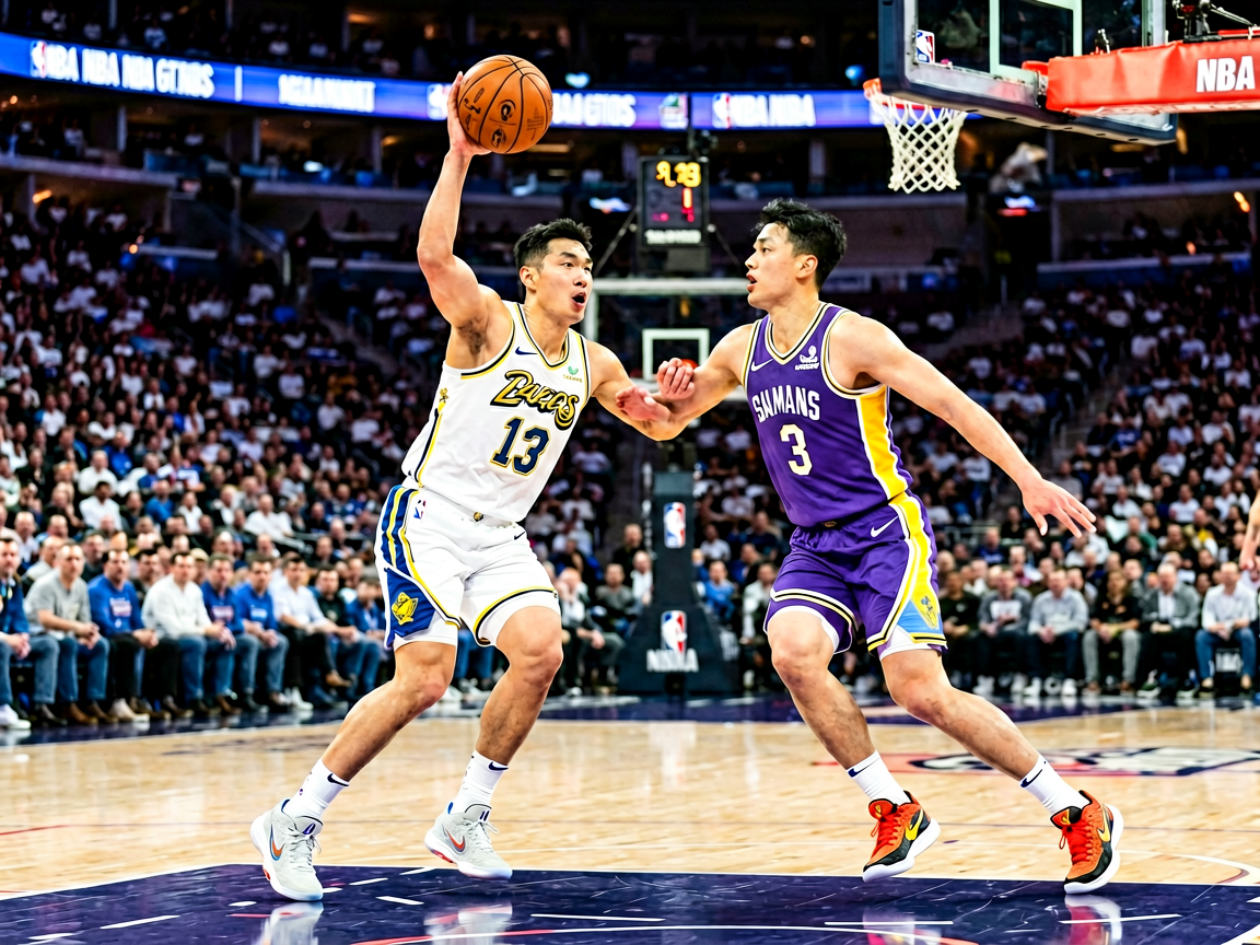篮球赛事现场：NBA常规赛精彩对决瞬间